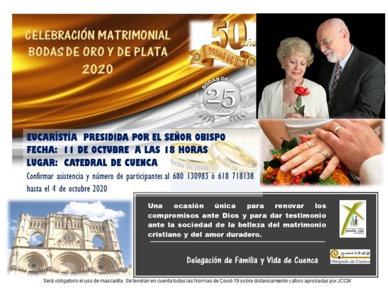 Celebración Bodas de Oro y Plata Matrimoniales 2020