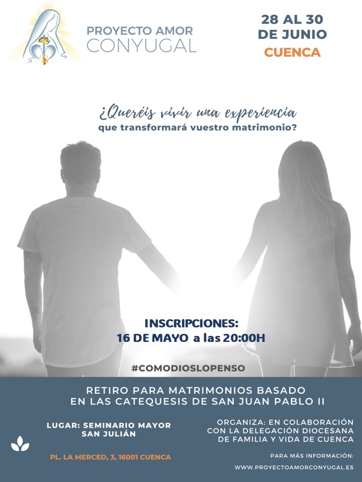 Retiro del Proyecto Amor Conyugal para matrimonios en Cuenca del 28 al 30 de junio de 2024
